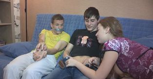 Dashing babe gets roughly fucked by another guy in restless fetishes