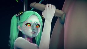 rebecca standing handjob - cyberpunk edgerunners hentai parody