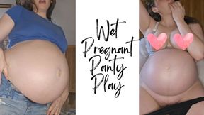 Wet Pregnant Panty Play - A pregnant masturbation scene featuring Belly Fetish, Panty Play, Wet Hairy Pussy, & Masturbation ft MILF Sassypantz