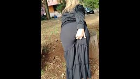 2 Hot girls showing off on the street in a public garden !! What do you think?