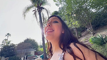 THE HAIRY BROWN PUSSY OF SELENA SATIVA ON MY POV
