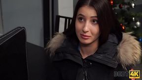 Debt. Chick gives blowjob and spread her legs for amazing luxury car