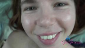 ”Alina West super petite & tight rides meat reverse cowgirl before taking a creampie”