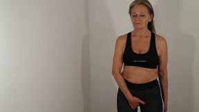 Hot Granny Wears Thongs and Leggings!