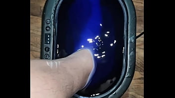 POV Dipping Foot in Paraffin View