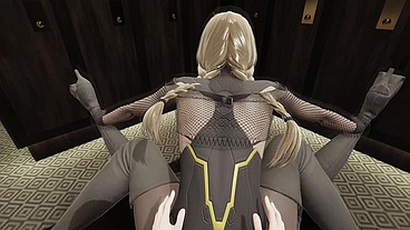 THREESOME blonde girls 3D