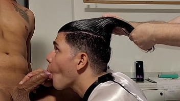 Slicked back hair blowjob and cum over the hair with Fito Torres &amp_ Nicolucci | Men Hair Fetish