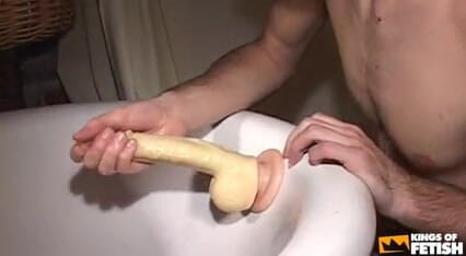 Horny guy masturbates before getting ass boned by his tattooed friend