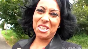 MILF Danica Collins Shows Her Wet Pussy Outdoors Close-Up Video