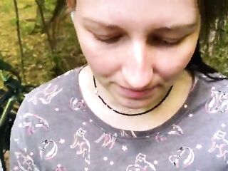 DUMB BRUNETTE HAIR BROKE HER BIKE IN THE WOODS & PAID WITH HER VAGINA FOR THE REPAIR! DOGGY POSITION BANG WITH IMMODEST FACIAL AND UNFATHOMABLE DRINK!