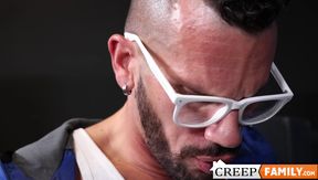 DILF Marco Lorenzo barebacks twink Rob Quin in the locker room