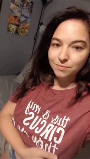 Cute girl in red shirt