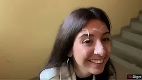 Hotty West gets a mouthful of jizz in this facial compilation