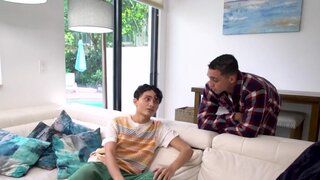 Amone Bane giving pointers to the slender stepbro Donovan