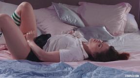 StraplessDildo Tris And Rossy Bush Tris Solo And Ross