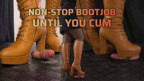 The Bootjob Will Not Stop Until You Cum, in Brown High Heels Boots - Cock Balls Crush Trample, Shoejob, CBT, Trampling, Bootjob