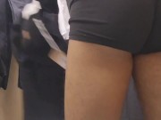 in a fitting room in a store