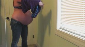 Perplexed Preggo in Purple- Peak Peek