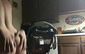 Cheating mom rides neighbor in kitchen