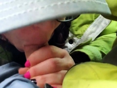 Road Head Creamy Mouthpie Swallow After a Cum Spill