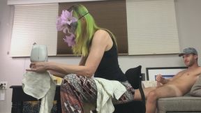 Jake Grand Jerks Off to Belyla Bradley Sewing