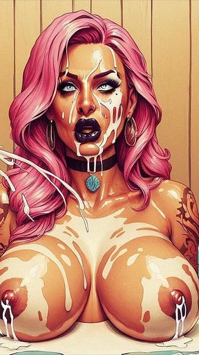 BDSM Slave Hard Sex in Sauna, Curvy Woman with Big Tits Sucking Big Dick, Slave Woman,bdsm