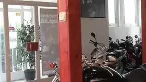 Hot and filthy group sex at the motor shop