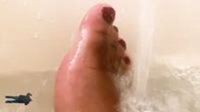 Tiny Human Swimming in Giantess Bath Water 4K smaller