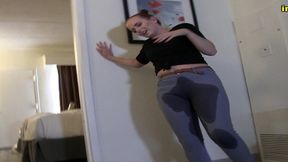 lizzy lamb totally wets her tight jeggings in embarrassment