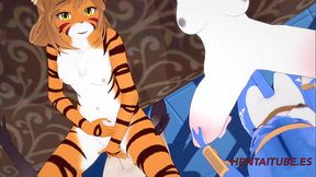 Furry Yiff Futanari Hentai 3D - 3 Furry Futanari Fucks 3 Futanari Girls - Hentai Animation Shemale - Creampie in her pussies