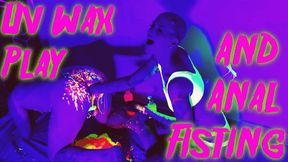 UV Wax Play and Anal Fisting with Anura Laas Maz Morbid #fisting #fistingfriday