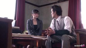 frustrated petite japanese step-sister seduce to creampie fuck after work in uncensored jav porn