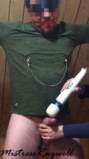 Tied Up with Gagball and 2 Ruined Orgasm - january 2025 contest edition - complete video on UVIU