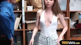 Pale petite teen thief punish fucked by a LP officer