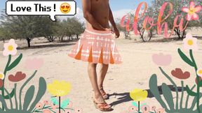 naked in public hot trans with high sandals and anal plug