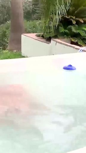 OldNanny - Busty MILF Teases And Plays In Hot Tub With Sam Bourne   Clip 1