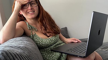 Redheaded Stepmom catches stepson jerking off
