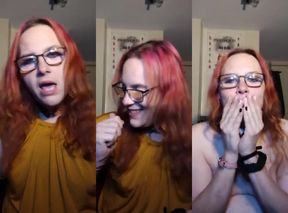 Cute trans girl with glasses vapes while coaching you to blow your load
