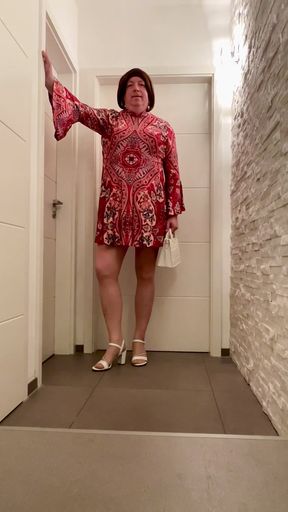Nicolette in her new sandals and new handbag - I think she looks sexy