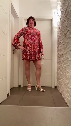 Nicolette in her new sandals and new handbag - I think she looks sexy