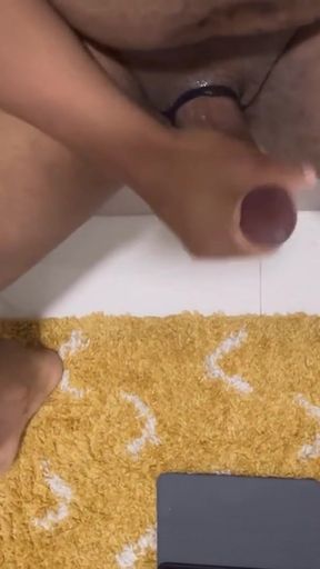 Unforgettable moment from &quot;Man with Big Belly and Thick Dick Strokes Cock with Hands and Fleshlight until He Shoots a Big&quot;
