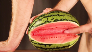 water melon cum - fucking a melon and cumming 6