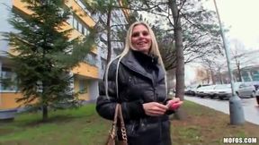Stunning, Long Haired European Blonde Earns Some Quick Money For Sex Really Fast