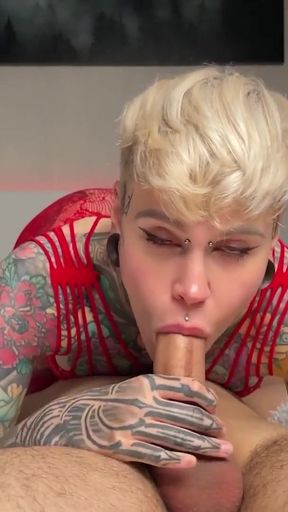 Must-see moment from &quot;Slut in red loves to make men happy! Deepthroat blowjob with cum in my mouth&quot;