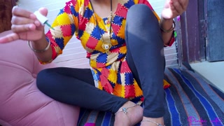 Young Desi Indian Homemade Horny Wife gives Rough Footjob to their Husband