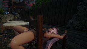 3D Anime Pink Haired Babe Fucked and Creampied by a Goblin Horde