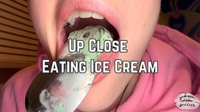 Phoenix Bates Eats Ice Cream Up Close 4k HD - ASMR - Open Mouth Chewing - Food Shown - Messy Eating - Mukbang - Tongue - Mouth Fetish