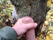 Cumshot on cruiser´s cum on the tree