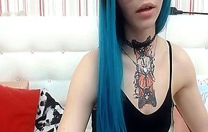 Blue Haired Tattooed Lady And Her Amazing Teased Performance Live