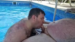 Stepson Sucks Daddy in Pool